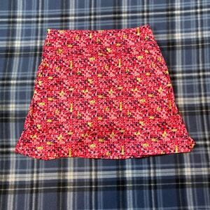 Greg Norman PlayDry Womens Golf Skort Pink Lime Mosaic Print XS TL112345